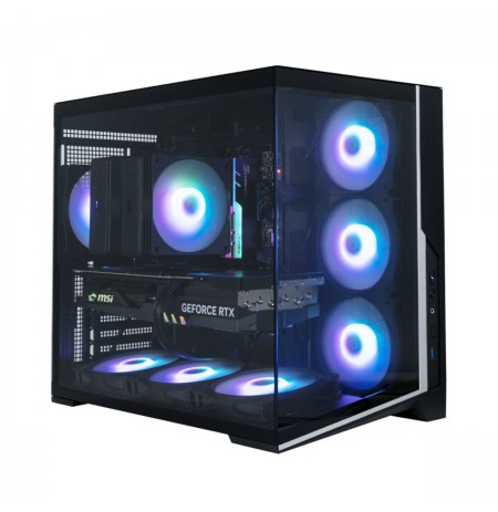 Zalman D40, ATX Mid Tower PC Case, 7 x 120mm ARGB Fans, Black
