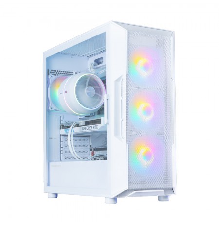 Zalman I3 NEO V2,  ATX Mid Tower PC Case, 4 x 120mm RGB Fans, White
