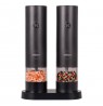 ELDOM ZMP5 BATTERY-POWERED PEPPER AND SALT GRINDER SET WITH STAND, BLACK