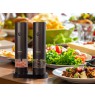 ELDOM ZMP5 BATTERY-POWERED PEPPER AND SALT GRINDER SET WITH STAND, BLACK