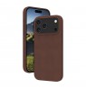 dbramante 1928 Roskilde MS leather case for iPhone 17 Pro Max compatible with MagSafe (dark tan)