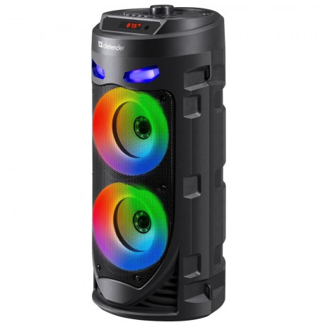 Defender CRASHBOOM Bluetooth speaker 16W MP3/FM/SD/USB/AUX/TWS/LED/MIC/LCD KARAOKE black + microphone