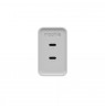 Mophie ROC GaN - wall charger, 2x USB-C, 67W with retractable cable (white)