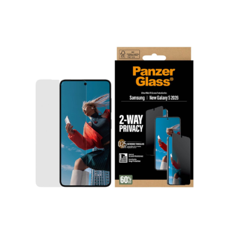 PanzerGlass 2-Way Privacy Screen Protector Samsung New Galaxy S26 | Ultra-Wide Fit w. EasyAligner | PanzerGlass