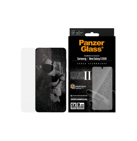 PanzerGlass Ceramic Screen Protector Samsung New Galaxy S26 | Ultra-Wide Fit w. EasyAligner | PanzerGlass