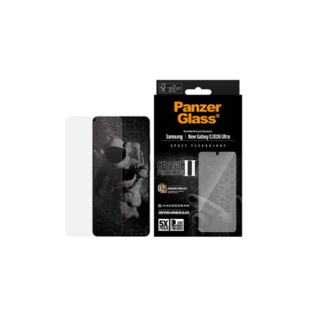 PanzerGlass Ceramic Screen Protector Samsung New Galaxy S26 Ultra | Ultra-Wide Fit w. EasyAligner | PanzerGlass