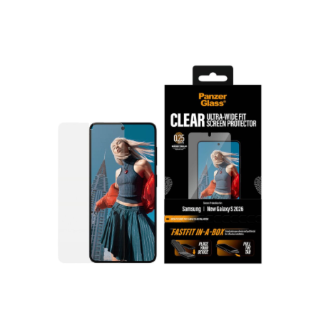 PanzerGlass Screen Protector Samsung New Galaxy S26 | Ultra-Wide Fit w. FASTFIT IN-A-BOX | PanzerGlass