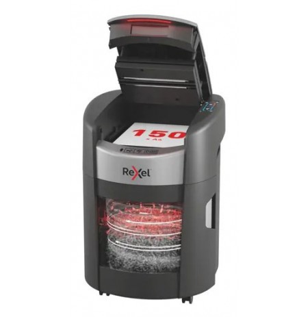 Rexel ShredMax AutoFeed+ 150M automatic paper shredder, P5, 150 sheets, 15-litre waste bin