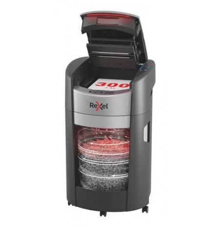 Rexel ShredMax AutoFeed+ 300X Paper Shredder, P4, 300 sheets, 25-litre waste bin