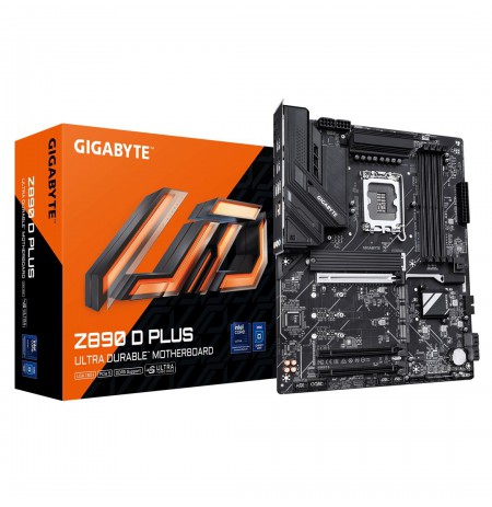 GIGABYTE Z890 D PLUS Motherboard - Supports Intel Core Ultra (Series 2) CPUs, 12+1+2 phases VRM, up to 9466MHz DDR5 (OC),