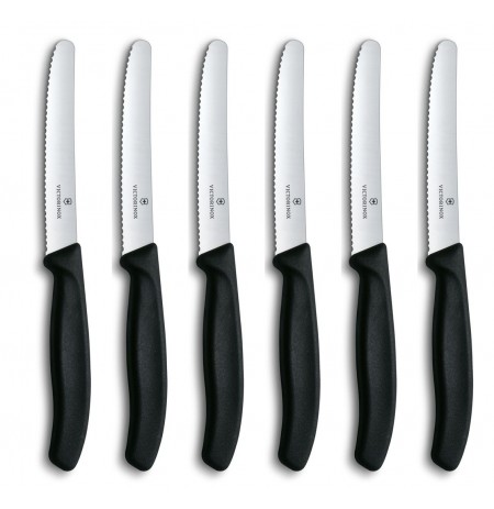 Victorinox Knife Set with serrated edge 6pcs 11cm black 6.7833.6