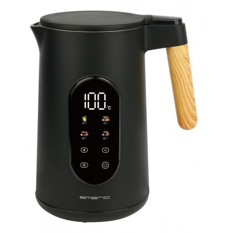Emerio kettle 1,7 l Griff Holzopt,schnurlos,Digit.Disp