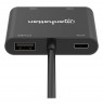 Manhattan USB-C to Dual HDMI & USB-A Adapter, Dual 4K@30Hz or Single 4K@60Hz, Power Delivery 100W, 480 Mbps (USB 2.0), Cable
