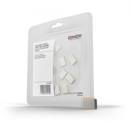 LINDY USB Type C port lock orange 10 pcs