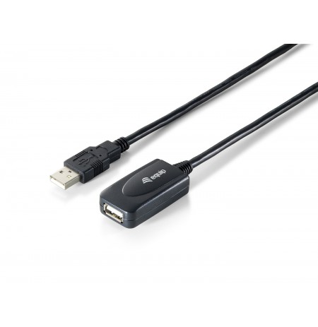 Equip cable USB-A2.0-daugiau A active extension M/F 15.00m black
