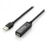 Equip cable USB-A2.0-daugiau A active extension M/F 15.00m black