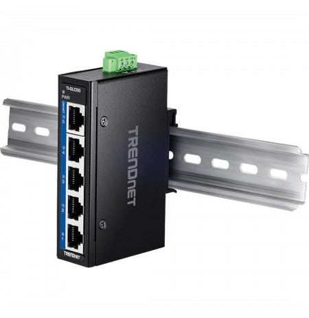 TRENDnet 5-Port Industrial Gigabit DIN-Rail Mini Switch