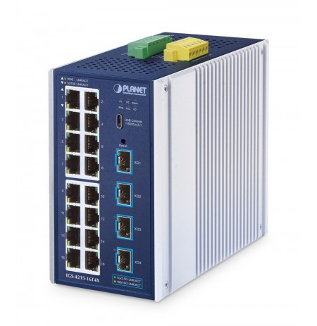 PLANET IGS-4215-16T4X network switch Managed L2/L4 Gigabit Ethernet (10/100/1000) Aluminium, Blue
