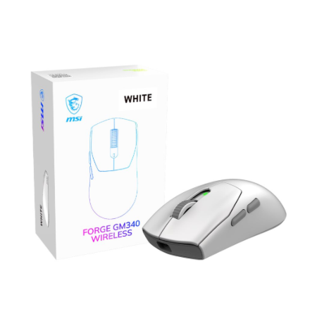 MSI Gaming Mouse | FORGE GM340 WIRELESS | Wireless | 2.4 GHz, Bluetooth, USB | White