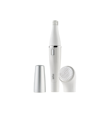 Braun Face Facial Epilator and Brush | SE810 | Number of power levels 1 | Wet & Dry | White/Silver