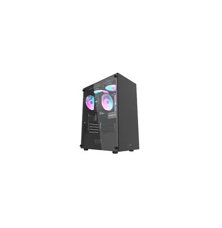 darkFlash DK100 black / ATX / no fans / 3x USB-A / transparent side / no PSU