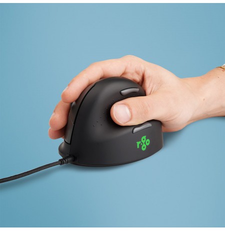 R-Go Tools Ergonomic mouse R-Go HE Break with break software, small (hand length less than 165 mm), right-handed, wired, black