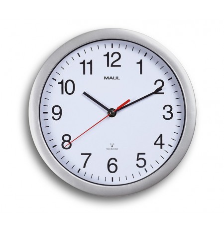 MAUL quartz wall clock Run white/silver plastic 25cm incl. battery