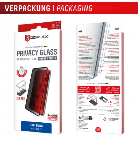 Samsung Galaxy S26 FE Privacy Glass By Displex Transparent