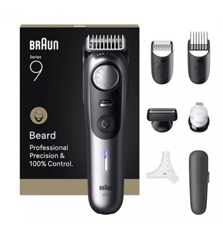 Braun BeardTrimmer 9 BT9520 beard trimmer Battery 52 2 cm Wet & Dry Black, Grey