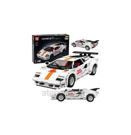 Construction Blocks Sports Car Remote Controlled RC White 1384 pcs