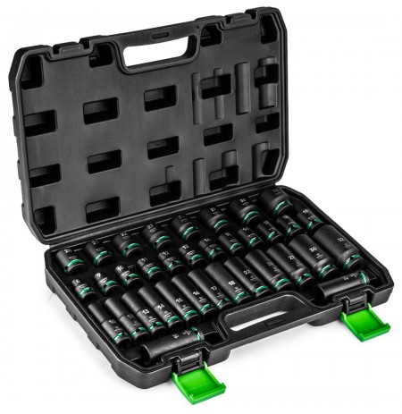 1/2" 35-piece long impact socket set hex WUBER