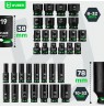 1/2" 35-piece long impact socket set hex WUBER