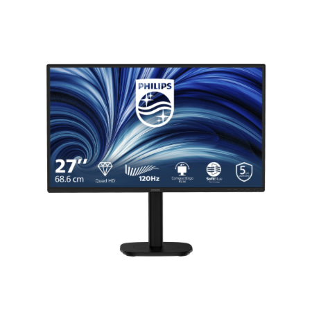 Philips | 27B2N3500/00 | 27 " | IPS | QHD | 16:9 | 120 Hz | 2560 x 1440 pixels | HDMI ports quantity 2 | Black
