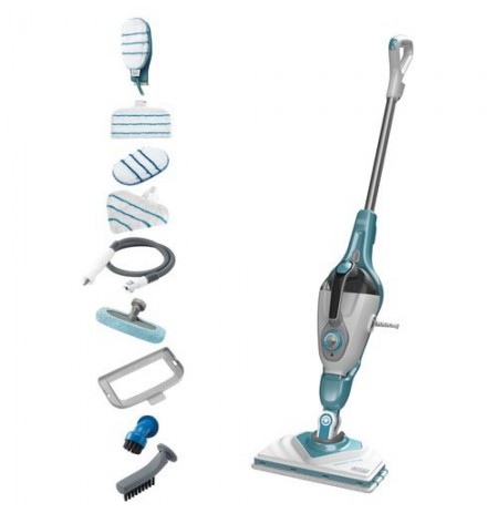 Black & Decker BHSM166DSM steam cleaner Steam mop 0.5 L 1600 W Aqua colour, White