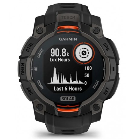 Garmin Instinct 3 Solar 2.29 cm (0.9") MIP 45 mm Digital 176 x 176 pixels Touchscreen Black GPS (satellite)