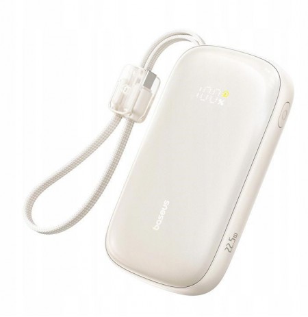 Power bank Baseus EnerFill FC21 20000 mAh 22,5 W USB-A USB-C silver z detachable cable Lightning