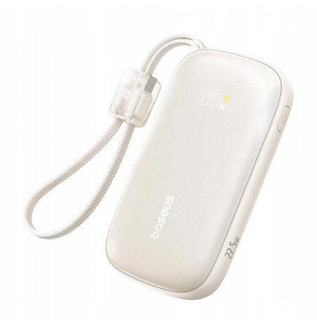 Power bank Baseus EnerFill FC21 10000 mAh 22,5 W USB-A USB-C titanium z detachable cable Lightning