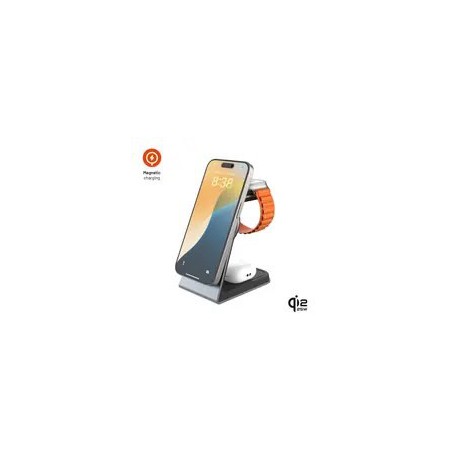 Charger Fixed Wireless charging stand 3w1 FIXED MagPowerstation Alu 3  (FIXMPOS-AL3-GR)