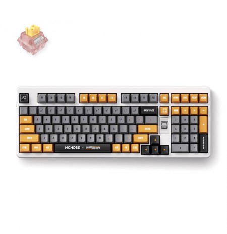 MCHOSE x Unbox Therapy - UT98 keyboard Gaming USB + RF Wireless + Bluetooth White