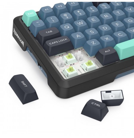 REDRAGON K724GBG-RGB-PRO Behemoth keyboard USB + RF Wireless + Bluetooth Grey, Blue