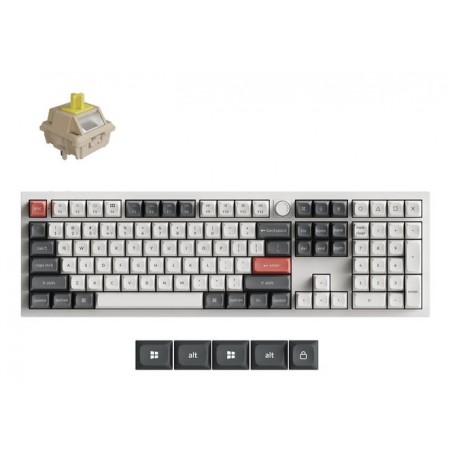 Keychron Q6 Ultra 8K keyboard Universal USB + RF Wireless + Bluetooth White
