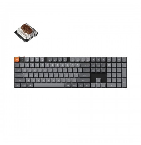 Keychron K5 Max keyboard Universal USB + RF Wireless + Bluetooth Black, Grey