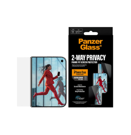 PanzerGlass Privacy w. EasyAligner | Screen protector | Apple | iPhone Duo | Glass | Transparent