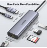 Ugreen CM512 90568 USB-C adapter – 2× USB-A 3.0 / HDMI / RJ45 / SD and TF card reader / USB-C PD 100 W Grey