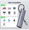 Ugreen CM512 90568 USB-C adapter – 2× USB-A 3.0 / HDMI / RJ45 / SD and TF card reader / USB-C PD 100 W Grey