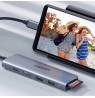 Ugreen CM195 6-in-1 USB-C adapter – HDMI / 2× USB-A 3.0 / USB-C PD / SD / TF card reader – grey