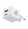 Baseus Palm 30W mains charger USB-C USB-A - white