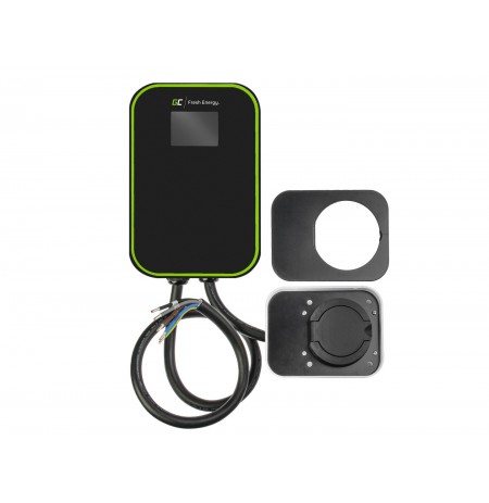 Green Cell EV15RFID electric vehicle charging station Black Aluminium Wall 3 Built-in display LCD