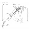 Maclean MC-332 Double Arm Monitor Wall Mount, 17-32", 9kg max, Computer Screen Holder