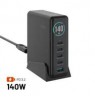 Fixed GaN 140 charger 1x USB-A 4x USB-C 5A (FIXCG140D-4C1A-BK)